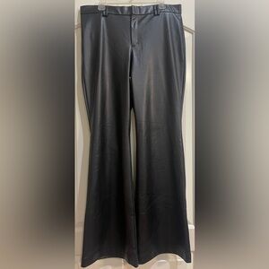 Zara Black Faux Leather Boot-Cut Pants